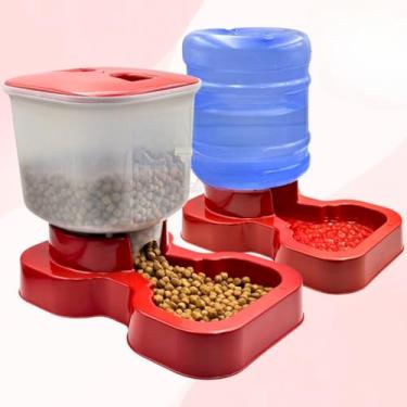 Imagem de Kit Comedouro e Bebedouro para Cachorro Cães e Gatos Automático 10LTS E 8LTS (VERMELHO)