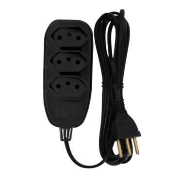 Imagem de Extensao Cabo Pp 3 Vias 1,5 Metros 10a Preto - Ilumi
