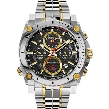 Imagem de Relógio masculino Bulova 98B228 Precisionist com mostrador analógico de quartzo japonês em dois tons