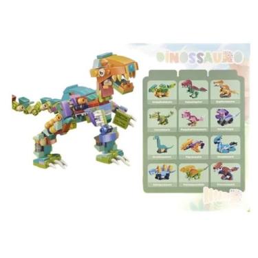 Imagem de INBLOX Dinossauro 12 em 1, Brinquedo de Montar, 405 Peças, Idade +3 An