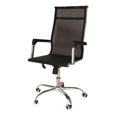 Imagem de Cadeira Escritório Presidente Telada Preta Giratória Rodinha - Importw