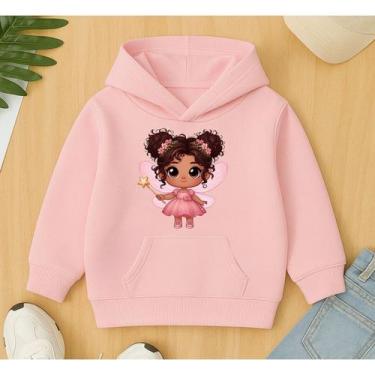 Imagem de Moletom Canguru Infantil Estampa Princesa Fada Inverno Kids Confortáve