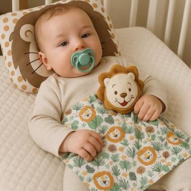 Imagem de Kit de Naninha Paninho com Bichinho Pelúcia + Travesseiro Anatômico Be