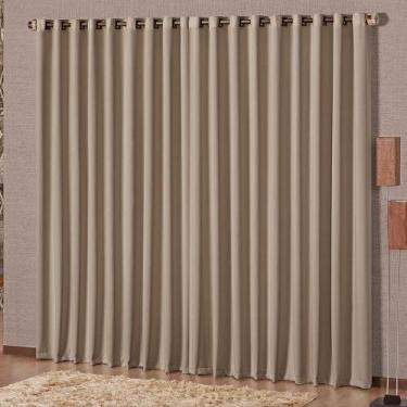 Imagem de Cortina Block Corta Luz Blackout 4,00x2,70m Varão 4m - Chocolate - Cas