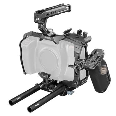 Imagem de SmallRig Kit avançado de gaiola de câmera para Blackmagic Design Cinema 6K, apenas para BMCC 6K, com alça superior, alça lateral giratória, suporte SSD, braçadeira de cabo, adaptador de montagem de
