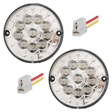 Imagem de 2 Lanterna Traseira Ônibus Caminhão 125mm 10 LED 12V CR + Conector - M