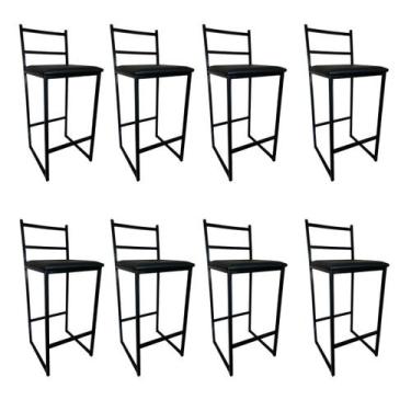 Imagem de Kit 8 Banqueta àrea de lazer cozinha balcão externa industrial Alta Li