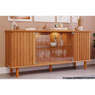 Imagem de Buffet de Sala Jantar Janice c/ 4 Portas c/ Vidro Cinamomo - Cimol