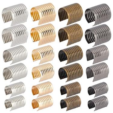 Imagem de PH PandaHall 200 Peças De Clipes Corda Couro, 3 Tamanhos, Abertura Cilíndrica, Grampos, 4 Cores, Prendedor Metal, Tampa Extremidade Dobrável Para Borlas, Cordas, Pulseira Juta, Colar Macramê