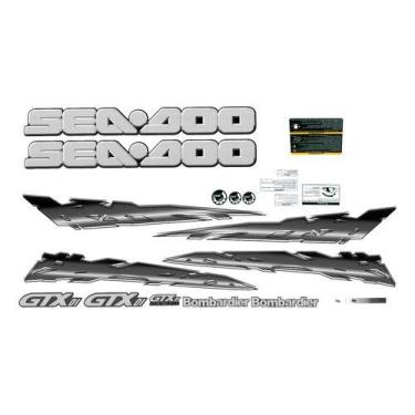 Imagem de Kit Adesivo Faixa Jet Ski Seadoo Gtx 2002 Preto E Cinza - SPTS
