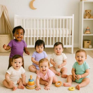 Imagem de Body manga curta bebe menina algodão liso básico bodie neném enxoval m