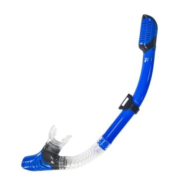 Imagem de Deevoka Snorkel seco para mergulho, snorkel de natação, tubo de mergulho de silicone macio com proteção contra respingos, cilindro para piscina e natação ao, Azul
