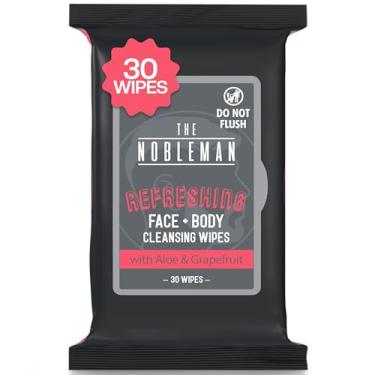 Imagem de Lenços de limpeza masculinos refrescantes para rosto + corpo com toranja – 30 unidades