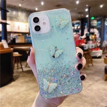 Imagem de Capa transparente com glitter para Huawei P30 Lite P20 Pro P40 P50 Y5 Y6 Y7 Y9 Prime 2019 P Smart Mate 20 Lite Capa protetora, verde, para P50 Pro