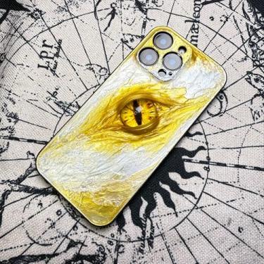 Imagem de Unitvbba Capa de telefone gótica 3D feita à mão com olho de monstro – Ajuste personalizado para todos os modelos de telefone – Exclusivo para fãs de terror, cosplay, amantes de estética escura