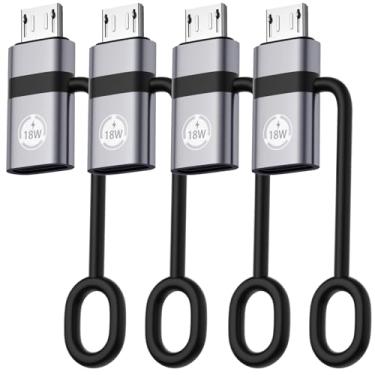 Imagem de Jadebones Pacote com 4 adaptadores USB C fêmea para micro USB macho compatível com Samsung Galaxy S6/S7 Edge, LG Nexus 4/5/6 e mais dispositivos (cinza)