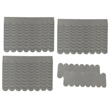 Imagem de Esquirla Telhas de madeira para casa de bonecas em chapa de feltro cortadas e costuradas em chapas grossas de tecido de feltro, Cinza