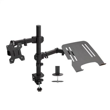 Imagem de Suporte de mesa Duplo Articulado Ajustável para Notebook e Monitor até 32" Aço Mori
