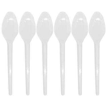 Imagem de Colher Descartável Branca Para Festas - 50 Unidades