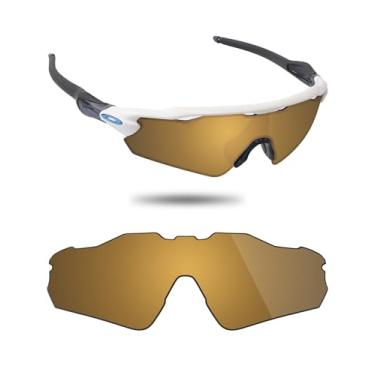 Imagem de Fiskr Lentes polarizadas de substituição compatíveis com óculos de sol Oakley Radar EV Pitch OO9211, resistente a impactos e ajuste perfeito, Bronze metálico, One Size