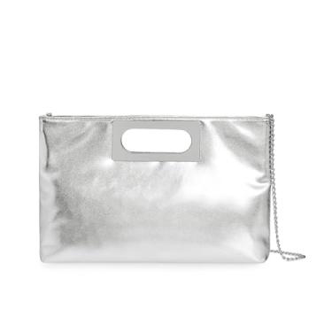 Imagem de Bolsa de mão formal para noite bolsa feminina bolsa de noite para baile de formatura clutch noite clássico dourado, prata, preto, Prata, Small
