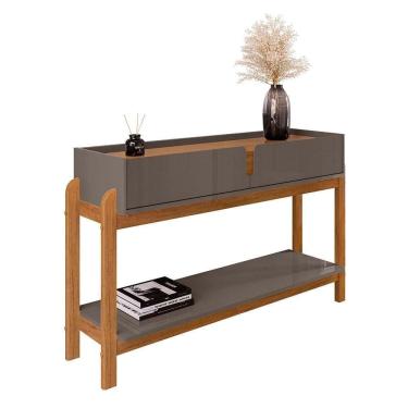 Imagem de Aparador Lizz 2 Gavetas Cinza Pérola-cedro - Casa D Cinza Pérola-cedro