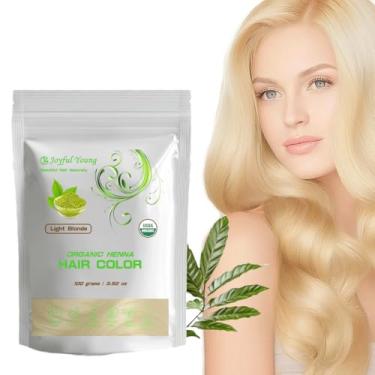 Imagem de Tintura de cabelo de henna 100% orgânica – tintura de cabelo natural, sem produtos químicos para cores ricas e vibrantes e brilho – cobertura cinza, segura para todos os tipos de cabelo, vegana não