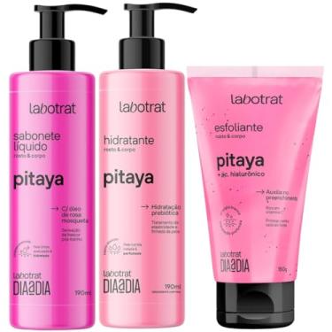 Imagem de Kit Sabonete Liquido + Esfoliante + Hidratante Corpo E Rosto Labotrat Cheiro De Fruta Pitaya 150g