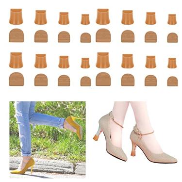 Imagem de SooGree Protetores De Salto Alto, Capas Reparo Estilete, 4 Tamanhos, Ponta, Redutores Ruído, Antiderrapantes (16 Pares, Damasco)