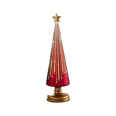 Imagem de Árvore de Natal de Mesa - Árvore Pequena Iluminada Decoração Natal | Enfeite para Festas e Acessórios para Escritório Cozinha Rústica Estante Lareira Interior Restaurante