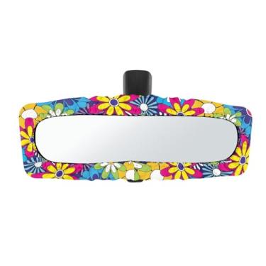 Imagem de Darisoco Capa para espelho retrovisor interno automotivo Hippie Flower protetor de espelho retrovisor automotivo capa decorativa elástica respirável para mulheres