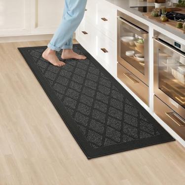 Imagem de COSY HOMEER Tapete de cozinha antiderrapante lavável, tapetes de cozinha absorventes de 61 cm x 152 cm para chão, tapetes de corredor para piso de cozinha, tapete de pia de cozinha 100% polipropileno