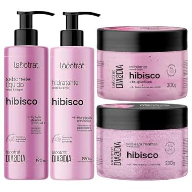 Imagem de Kit Banho Premium Labotrat Hibisco Completo 4 Produtos C/Sais Cheiro De Fruta Corpo E Rosto