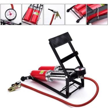 Imagem de Bomba de Ar de Pedal Alta Pressão Tanque Duplo e Manômetro - Yeet