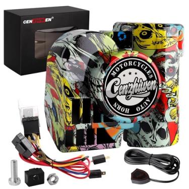 Imagem de Buzina pneumática para caminhões, buzina compacta de trem elétrico de caracol, buzina de carro super alto-falante de 12V 150db com chicote de fiação e é aplicável a qualquer veículo, caminhão,