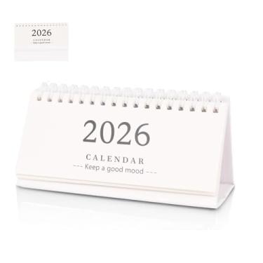 Imagem de Multibey Calendário de mesa pequeno 2025-2026, calendário vertical para mesa, julho de 2025 a dezembro de 2026, calendário mensal de 18 meses (branco)