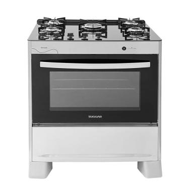 Imagem de  Fogão 5 Bocas Neo Glass Mesa Vidro Suggar Bivolt Prata