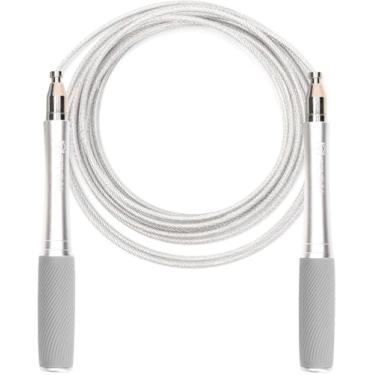 Imagem de Corda de pular para homens e mulheres – Corda de pular ultrarrápida e de alta velocidade – Design autotravante sem parafusos com alças de alumínio e alças texturizadas de silicone – Projetada com