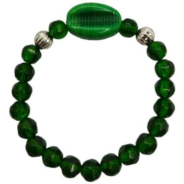 Imagem de Pulseira Oxossi Búzios Verde Cristal E Silicone