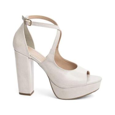 Imagem de Sandália Feminina Meia Pata Salto Alto Bloco Grosso 11 cm - EMILY ONLI