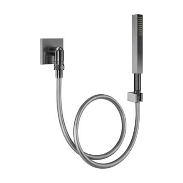 Imagem de Ducha Manual com Joelho 90° Docol Square Grafite Escovado