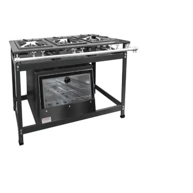 Imagem de Fogão Industrial 3 Bocas Duplas 30x30 p5 com Forno Leona