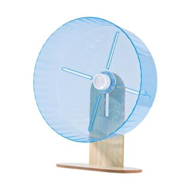 Imagem de KiBcsLic Roda de hamster silenciosa, resistente, fácil de limpar, Stabe, giratória silenciosa para gerbilos, ratos anões, camundongos e outros animais pequenos, Azul