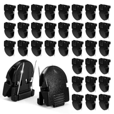 Imagem de GOOLADA 36 peças de clipes de cubo preto, ganchos de cubo de plástico para paredes de tecido, acessórios cúbicos para trabalho, tachas de polegar para quadro de cortiça, pinos de pressão para quadro