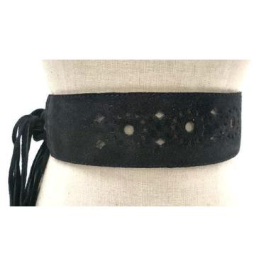 Imagem de Cinto feminino de amarrar sem fivela de couro camurça ma001e - Barão d