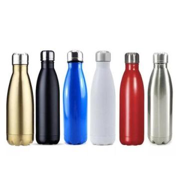 Imagem de Garrafa Squeeze Térmica Portátil Pequena Inox 350m Água Café - BDM