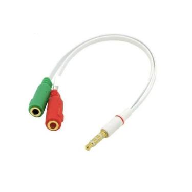 Imagem de Cabo Adaptador Y p/ Fone P2 Fêmea e P3 Macho Fone e Microfone - FY