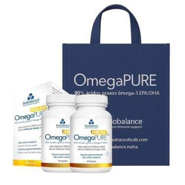 Imagem de KIT 2 Omegapure DHA 900 500mg 60 Cápsulas + Sacola TNT Biobalance