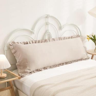 Imagem de Capa de almofada corporal Merryword Ruffle Taupe 50x137cm de microfibr