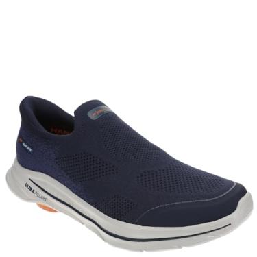 Imagem de Skechers Tênis masculino Go Walk 8 Pelayo Hands Free Slip-in, Azul-marinho/laranja, 7.5 X-Wide